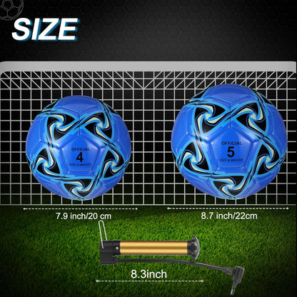 Lenwen 12 Pcs Soccer Balls with Pump Bulk Official Size 5 4 3 Kids Teen Adult Indoor Outdoor Sports Soccer Ball Toddler Youth Gift for Training Game Practice Christmas Operation