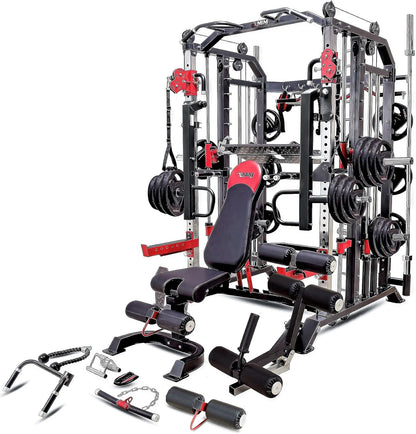MiM USA Hercules EX, Commercial All in One Gym Machine w/400 lb Weight Stack, Adj Bench, Jammer Arms, Leg Press, Leg Extension, Arm Curl, LAT Seat & Complete Attachment