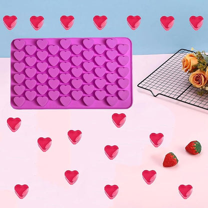 Gummy Candy Molds - 4Pcs Silicone Gummy Hearts Mold, Non-stick and Bpa Free for Mini Candy Chocolate Gummies Baking