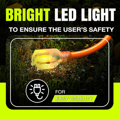 200ft Outdoor/Indoor Extension Cord 10/3 Gauge Ultra Heavy Duty 3 Prong SJTW, Waterproof, Flexible Cold-Resistant Long Power Cord,10A 125V 1250W, Orange by LifeSupplyUSA