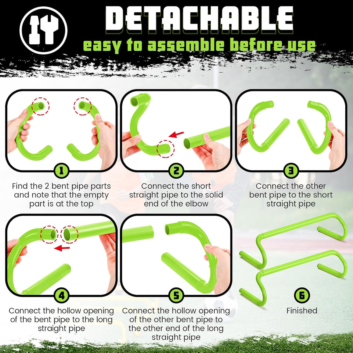 5 Pcs Speed Agility Training Hurdles Detachable Durable Equipment Plyometric and All Purpose Speed Training Hurdle Equipment for Athletes Soccer Basketball