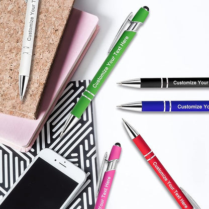 Qingxily Custom Pens - 300 Pcs, Personalized with Free Engraving, Stylus Ballpoint Pens in Colorful 156 Pcs