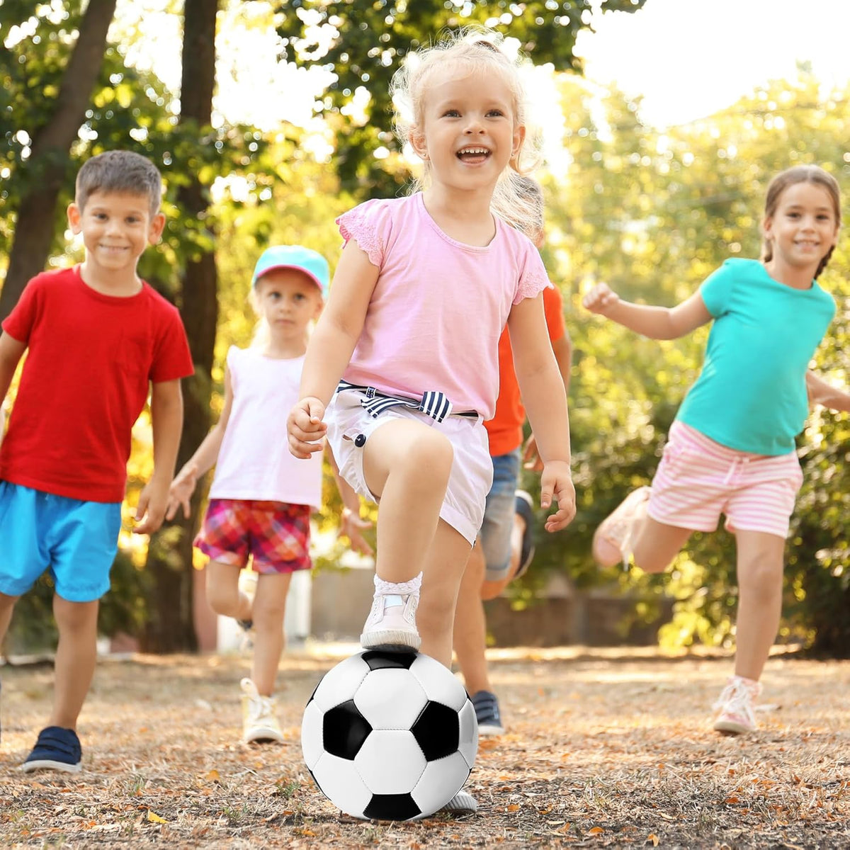 Soccer Ball Size 2 Size 3 Size 4 Size 5 with Pump - Single, 2 or 3 Pack - Official Size & Weight - Classic Indoor Outdoor Soccer Long-Lasting - Ideal Gift for Toddler Kids Boys Girls Youth Adult