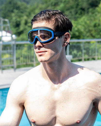 Adult Swimming Goggles,Leak-Proof,Anti-Fog Pool Glasses,Wide View Swim Goggles with Ear Plugs and Nose Clip