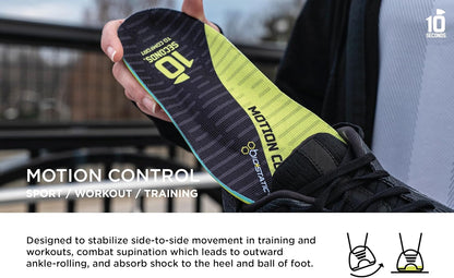 10 Seconds 3210 Motion Control Shoe Insoles, M 10, W 12 (2 Pack)