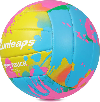 Beach Volleyball Official Size 5 Soft Waterproof Volleyball Sand Sports PU Ball for Indoor, Outdoor, Pool, Gym, Training