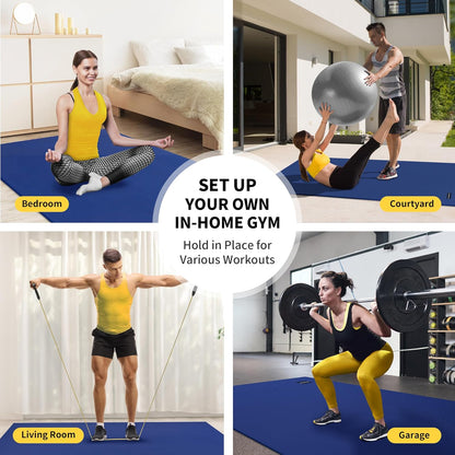 CAMBIVO Large Exercise Mat for Home Workout, 8'x6'/7'x5'/6'x4' (7 mm) Extra Thick Exercise Mat for Home Gym, Shoe-Friendly, Non-Slip Gym Mat for Jump Rope, Weights, Cardio, Fitness
