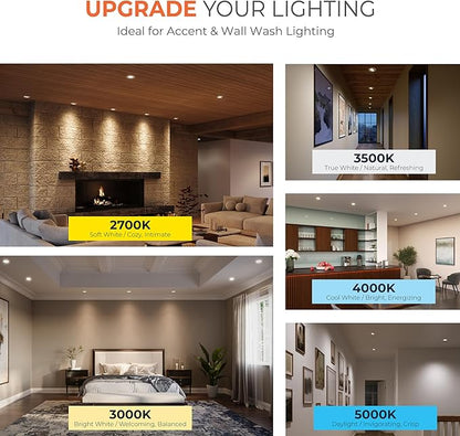 HALO RA 6-Inch Canless LED Recessed Downlight with Adjustable Gimbal, Selectable Lumens and Color Temperatures, Dim-to-Warm - RA6LS9FSD2W1EWHDM