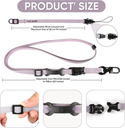 Cell Phone Strap Adjustable Wrist Strap Crossbody Cellphone Holder Extra Long Phone Lanyard Wrist Lanyard (Lavender Grey)