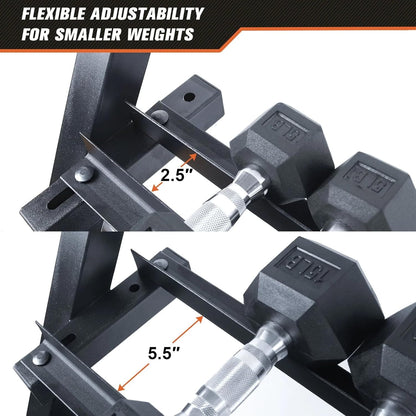 3-Tier Dumbbell Rack Multilevel Weight Storage Organizer for Home Gym, Weight Rack for Dumbbells, Kettlebells, 1100LBS(Rack Only)