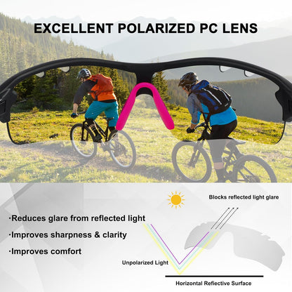 BangLong Polarized Sports Sunglasses Cycling Sun Glasses for Men Women with 5 Interchangeable Lenes for Running Baseball Golf