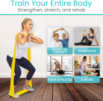 Vive Professional Resistance Bands - 25 Yard Non-Latex Roll for Physical Therapy, Lower and Upper Body Exercise Workout - Straight Elastic for Strength Training, Rehabilitation, Women, Men