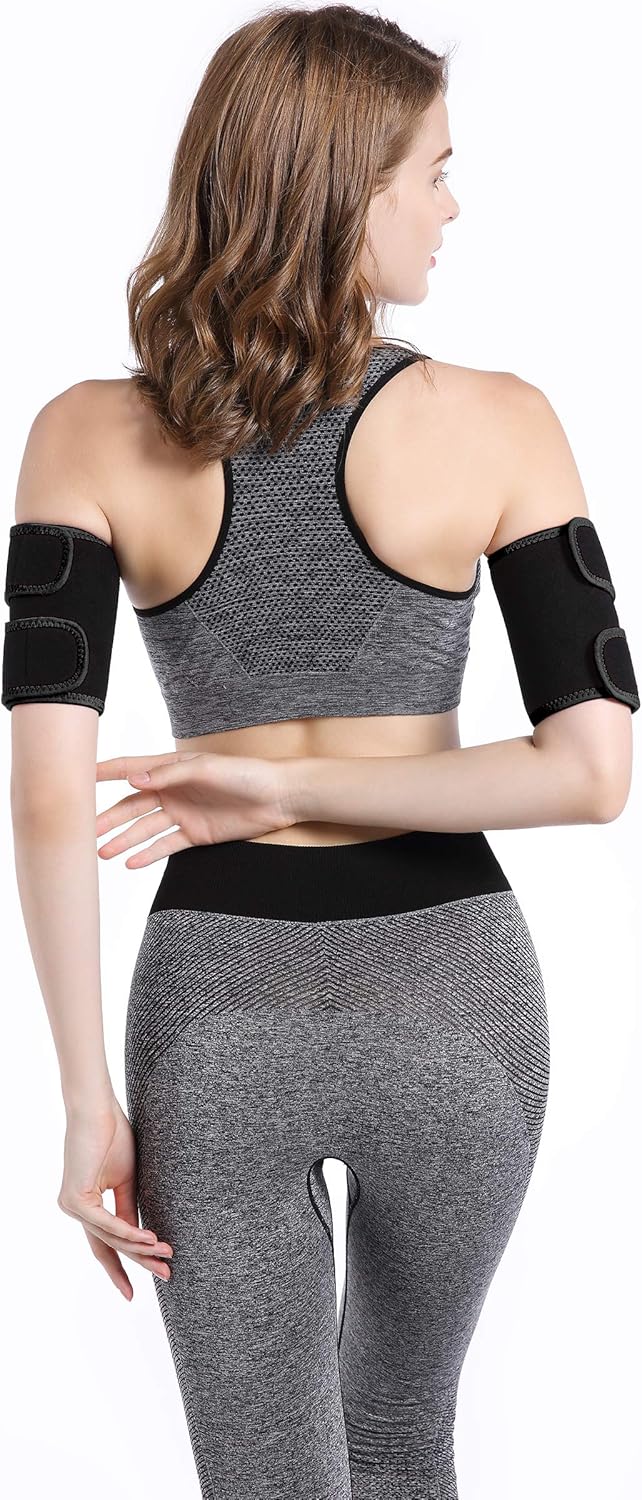 Bakerdani Hot Sweat Neoprene Compression Arm Sauna Sleeves Slimmer Bands Wraps Arm Trimmers for Men & Women (a Pair)