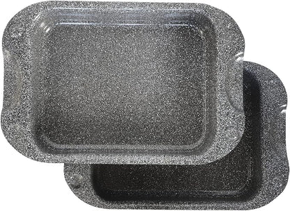 DaTerra Cucina - Nonstick Ceramic Coated Dual Roasting Pan Set – 2 Identical Pans, Oven Safe, Ideal for Roasting, Baking, Searing, Braising, Casseroles, Fits Most Toaster Ovens - 13 x 8 x 4.25