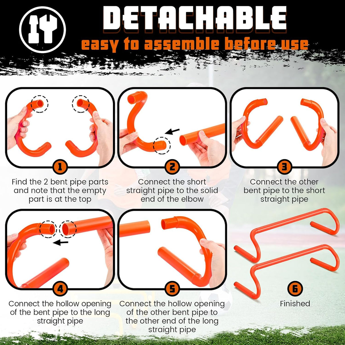 5 Pcs Speed Agility Training Hurdles Detachable Durable Equipment Plyometric and All Purpose Speed Training Hurdle Equipment for Athletes Soccer Basketball