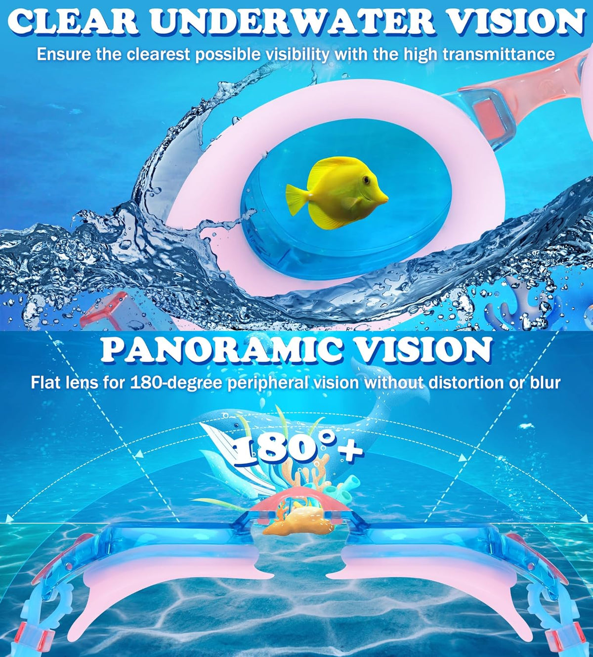 Aegend 2 Pack Kids Goggles, Swimming Goggles for Kids Age 4-16 Boys and Girls Youth, Anti-Fog Waterproof Anti-UV Pool Goggles