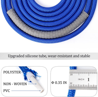 1LB Weighted Jump Ropes for fitness Women Men, Tangle-Free Ball Bearing Rapid Speed Skipping Jump Rope with Adjustable 9mm Cotton & PVC Cord, Aluminum Handles for MMA, Boxing, CrossFit, Weight-loss Workouts