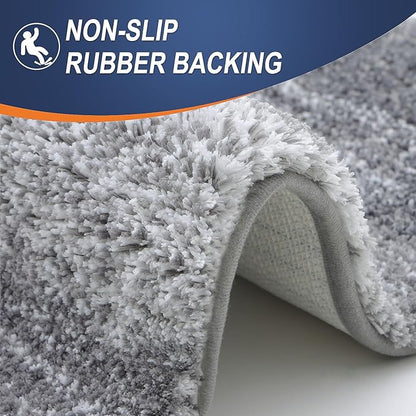 OLANLY Bathroom Rugs Mat 30x18, Extra Soft Absorbent Microfiber Bath Rugs, Rubber Backing, Quick Dry, Machine Washable Bath Mats for Bathroom Floor, Tub and Shower, Home Decor Accessories, Grey
