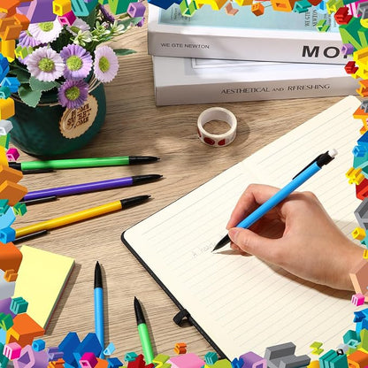 Fuyoooo 200 Pcs Mechanical Pencils 0.7mm Bulk with Eraser, 5 Color