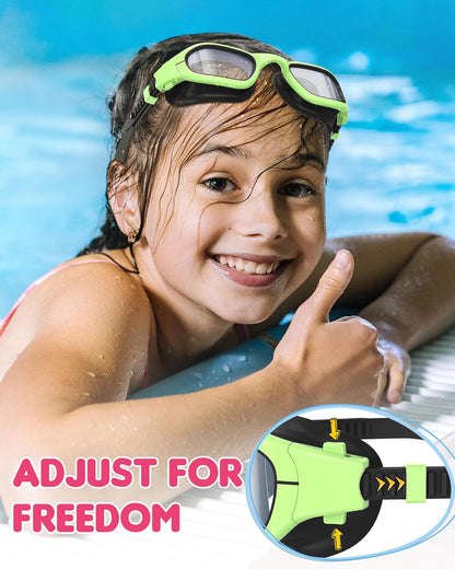 Kids Swim Goggles,Swimming Goggles for Kids 6-14, Anti-Fog UV Protection Pool Glasses for Boys Girls