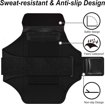 Armband for Samsung Galaxy S24 Ultra/S23 Ultra/S22 Ultra/S21 Ultra/S20 Ultra/S24+/S23+/S22+/S21+/S20+/S10+/S9+/S8+, with Zipper Pocket for for Galaxy Buds and Car Key(Purple)