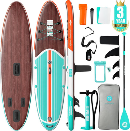 Niphean Inflatable Stand Up Paddle Board with SUP Accessories, Anti-Slip EVA Deck, 10’6’’ Inflatable Paddle Boards for Adults & Youth of All Skill Levels