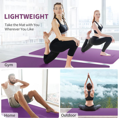 CAMBIVO Extra Wide Yoga Mat for Women and Men (72"/84"x 32"x 1/4") TPE Workout Mat, Non-slip Large Exercise Fitness Mat for Yoga, Pilates, Workout