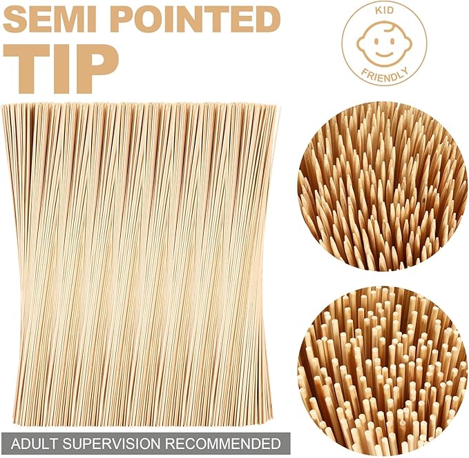 Suclain 500 Pcs Marshmallow Roasting Sticks 36" Long 5mm Thick, Smores Sticks Bamboo Skewers BBQ Kabob Grilling Barbecue Roasting Camping for Outdoor Fire Pits Campfires