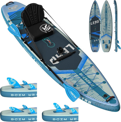 Lead 11‘ x 33" / 12’×35" Inflatable Stand Up Paddle Board - Premium SUP Board Kit - Ultra Stable Paddleboard for Adults & Youth - All Skill Levels - for Lakes, Oceans
