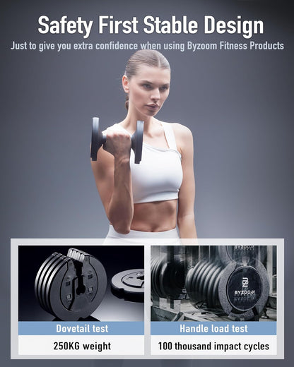Adjustable Dumbbell – 12.5/25lb Single Unit OR Set of 2 – 5-in-1 Adjustable Weight for Home Gym, Strength Training & Fitness Workouts, White OR Black