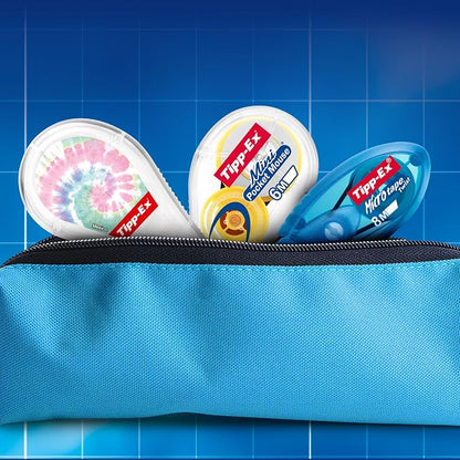 Bic Tipp-Ex Correction Tape Set with 5 Mini Pocket Mouse (2 Assorted Decorations and 3 Fantasy Colours) and 3 Micro Tape Twist - Assorted Colours, Pack of 8