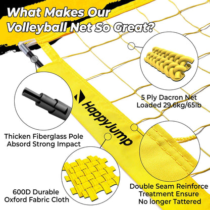 Adjustable Volleyball Training Net Equipment System 8x11 FT with Volleyball Practice for Adult Backyard Indoor Outdoor