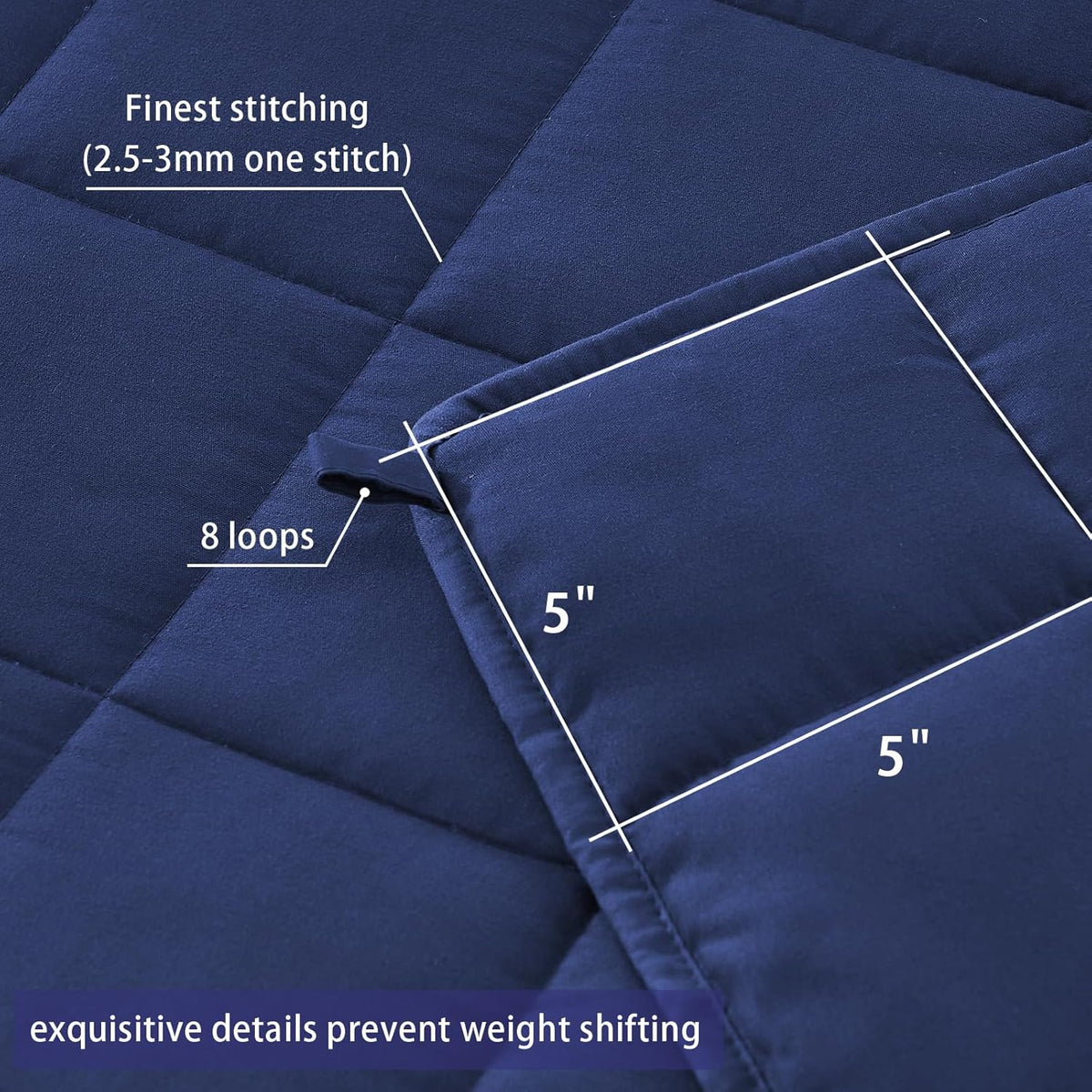 yescool Weighted Blanket for Adults (17 lbs, 60" x 80", Blue) Cooling Heavy Blanket for Sleeping Perfect for 110-130 lbs, Queen Size Breathable Blanket with Premium Glass Bead, Machine Washable