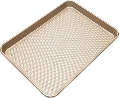 Kitchen Details Pro Series Large Baking Sheet | Dimensions: 17.5" x 11.8" x 1" | Nonstick | Gold | Nonstick |Diamond Base | Easy to Clean | Safe up 500 Degrees