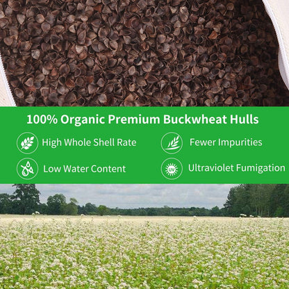 Organic Buckwheat Bolster (24X10.5X5.5 in) Supportive Rectangular Meditation Pillow 100% Cotton Cover Yoga Pillow