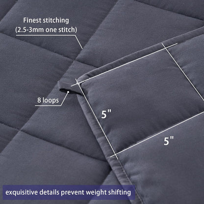 yescool Weighted Blanket for Adults (17 lbs, 48" x 72", Grey) Cooling Heavy Blanket for Sleeping Perfect for 160-180 lbs, Twin Size Breathable Blanket with Premium Glass Bead, Machine Washable