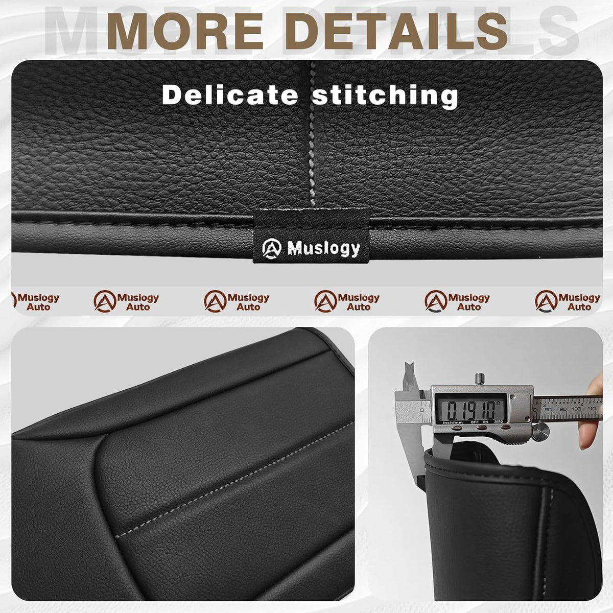 Muslogy Center Console Cover Compatible with Subaru Forester 2025 Accessories Armrest Cover Lid Cushion Protector Anti-Scratch Vegan Leather Extra Soft (Black/Gray Stitching)