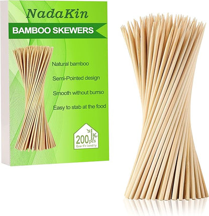 1000 PCS Bamboo Skewers, 12 Inch Wooden Skewer for Appetizers, Fruit, Kebabs, Grilling Barbecue, Mini Burger, Sausage, Cocktail Picks for Drinks, Long Toothpicks, Food Sticks Natural, Kitchen Gadget