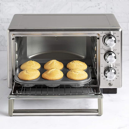 Ecolution Non-Stick Toaster Oven Bakeware Set 4-Piece, Carbon Steel, Easy to Clean and Perfect for Single Servings, Gray