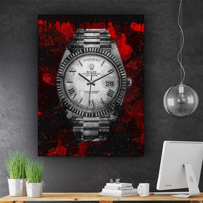 Luxury Watch Canvas Print Office Wall Decor Modern Art Pop Culture Decoration Inspiration Clock Timer Prints Framed Arts Walls Furniture (36" x 24")