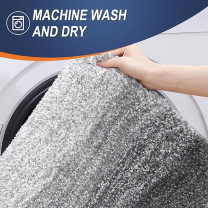 OLANLY Bathroom Rugs Mat 30x18, Extra Soft Absorbent Microfiber Bath Rugs, Rubber Backing, Quick Dry, Machine Washable Bath Mats for Bathroom Floor, Tub and Shower, Home Decor Accessories, Grey