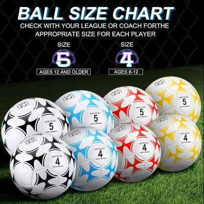 Lenwen 12 Pcs Soccer Balls with Pump Bulk Official Size 5 4 3 Kids Teen Adult Indoor Outdoor Sports Soccer Ball Toddler Youth Gift for Training Game Practice Christmas Operation