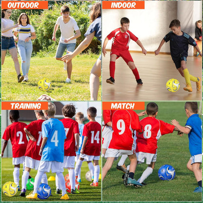 12 Pack Operation Christmas Bulk Items Soccer Ball with Pump Needles, Official Size 3/4/5 Soccer Ball Deflated Gift for Christian Charity Donation Training Practice