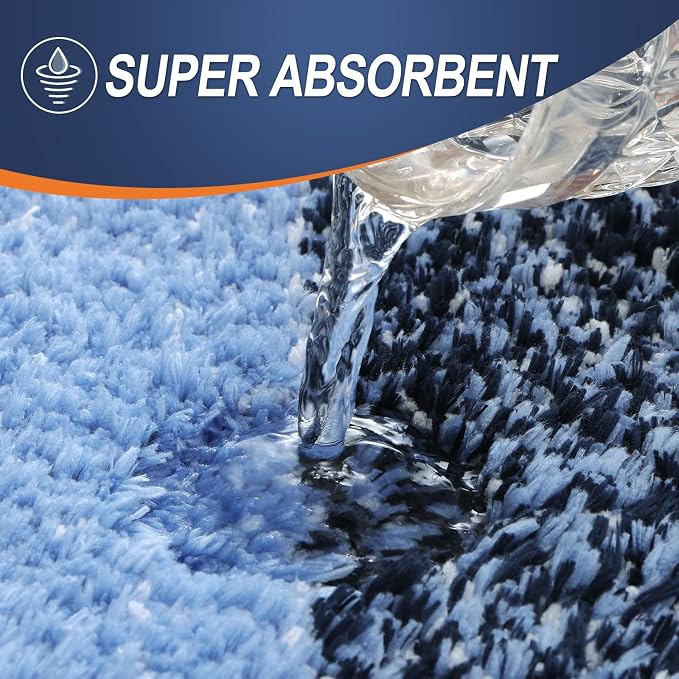 OLANLY Bathroom Runner Rugs Mat 59x24, Extra Soft Absorbent Microfiber Bath Rugs, Rubber Backing, Quick Dry, Washable Long Bath Mats for Bathroom Floor, Tub and Shower, Home Decor Accessories, Navy