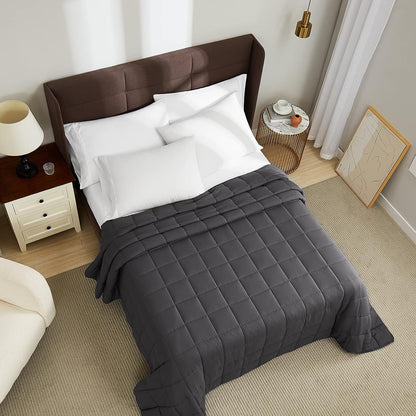 Weighted Blanket King Size (Dark Grey,80''x87'' - 25 lbs) Cooling Breathable Heavy Blanket Microfiber Material with Glass Beads Big Blanket for Adult All-Season Summer Fall Winter Soft Thick Blanket