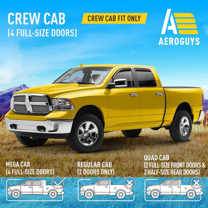 Extra Durable Window Deflectors in-Channel Window Visors Rain Guards Fit for Dodge Ram 1500 2009-2018 Crew Cab, Sun Visors, Wind Vent for Shades, Exterior Car Accessories - 4pcs. AG0029