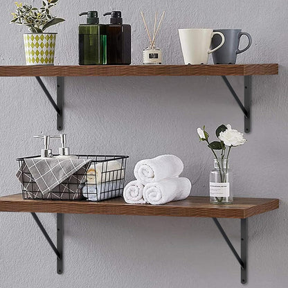 12 Pack L22 x H 12" Black Heavy Duty Shelf Brackets with Screws Metal Shelf Brackets Shelf Support Angle Brackets for Shelves L Brackets Heavy Duty Floating Shelf