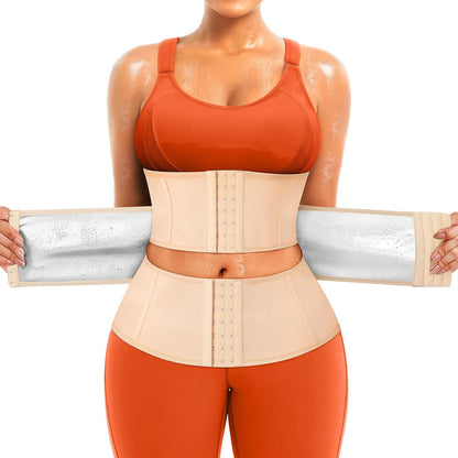 TrainingGirl Waist Trainer for Women Belly Working Out Trimmer Corset Sauna Sweat Belt Band Stomach Wrap Body Shaper Fajas