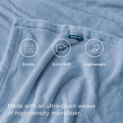 Bedsure Fleece Throw Blanket for Couch Light Blue - Lightweight Plush Fuzzy Cozy Soft Blankets and Throws for Sofa, 50x60 inches