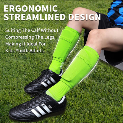 Soccer Shin Guards for Kids Youth Adults - Shin Pads and Sleeves with Optimized Insert Pocket for Boys Girls Men Women for Football Games - Protective Soccer Equipment